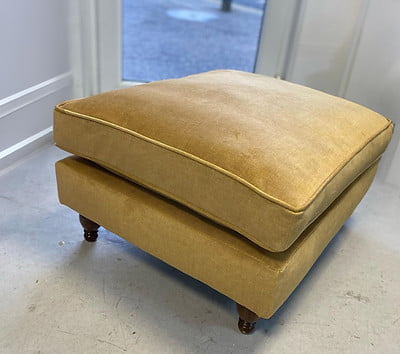 Sofa in cream fabric Footstool Reupholstery