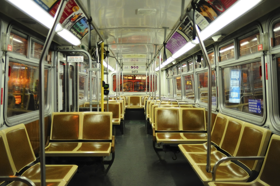 Photograph of a living room in a log cabin Train & Bus Seating